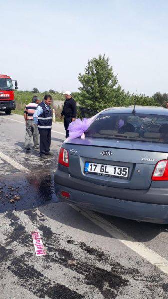 Gelini Almaya Giderken Kaza Yapan Damadın Bacağı Kırıldı