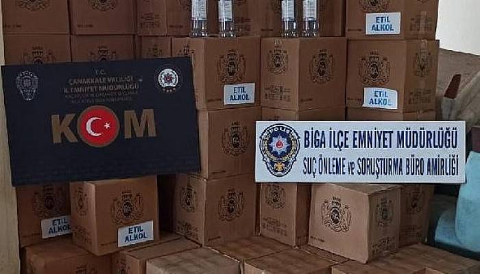 Biga'da 1 Ton Sahte Etil Alkol Ele Geçirildi